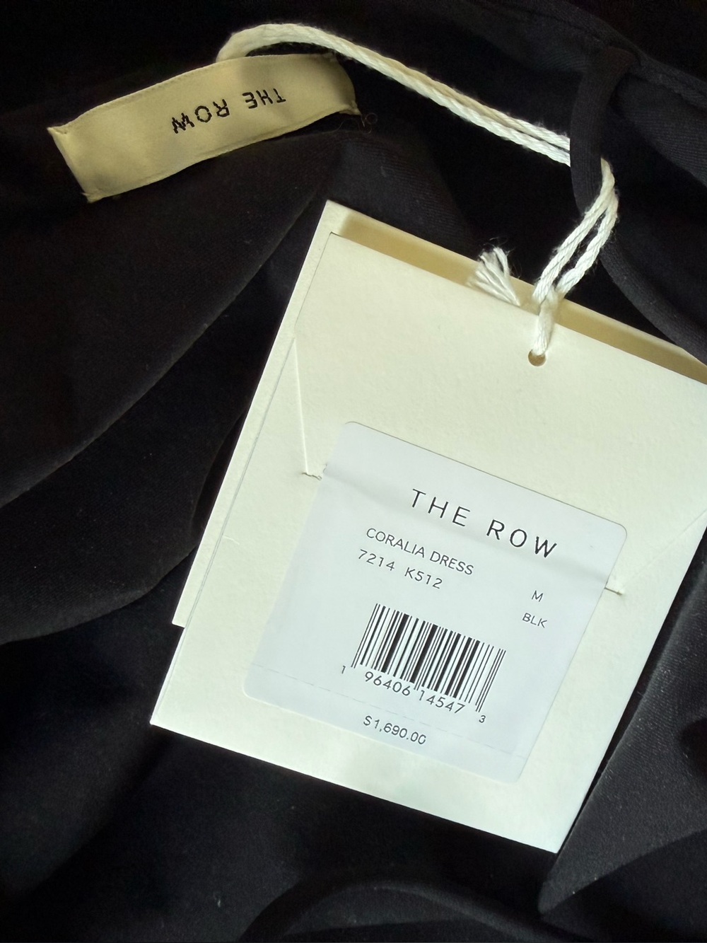 The Row Black Coralia Dress NWT Size M Black - Picture 8 of 10